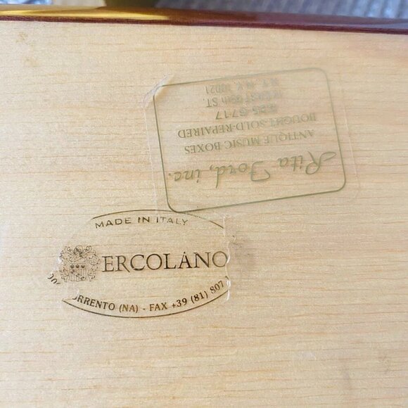 Vintage Ercolano Kitten Cat Music Box Jewelry Box - Plays Music! - Picture 4 of 4